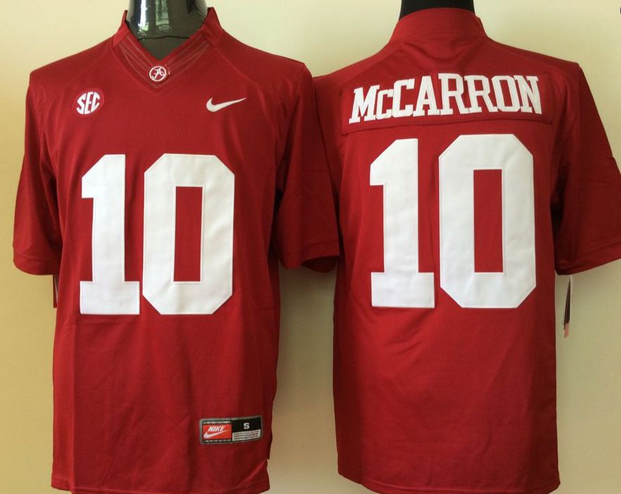 Men Alabama Crimson Tide #10 Mccarron Red Nike 2025 NCAA Jersey->ncaa teams->NCAA Jersey